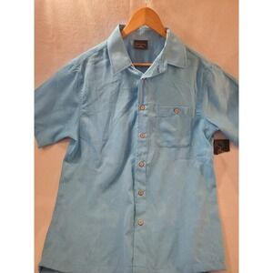 R&R Casual Button-Up Shirt Men's Medium (M) Short Sleeve Blue
